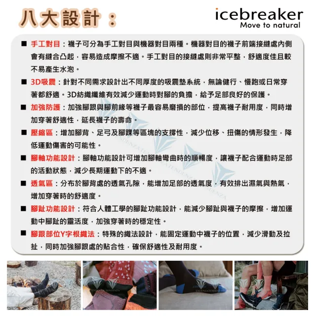 【Icebreaker】女 中筒薄毛圈健行襪 IB0A56GO(羊毛/踝襪/美麗諾羊毛/輕薄)