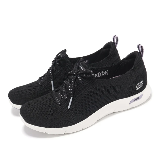 SKECHERS 休閒鞋 Arch Fit Refine-Freesia 女鞋 黑 紫 輕量 避震 健走鞋(104542-BKPR)