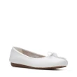 【Clarks】女鞋 Freckle Ice 全皮面對縫線設計蝴蝶結平底鞋 娃娃鞋(CLF54455C)