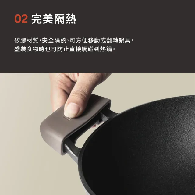 【MEYER 美亞】耐熱防燙矽膠把手套2入組(雙耳鑄鐵鍋專用配件)