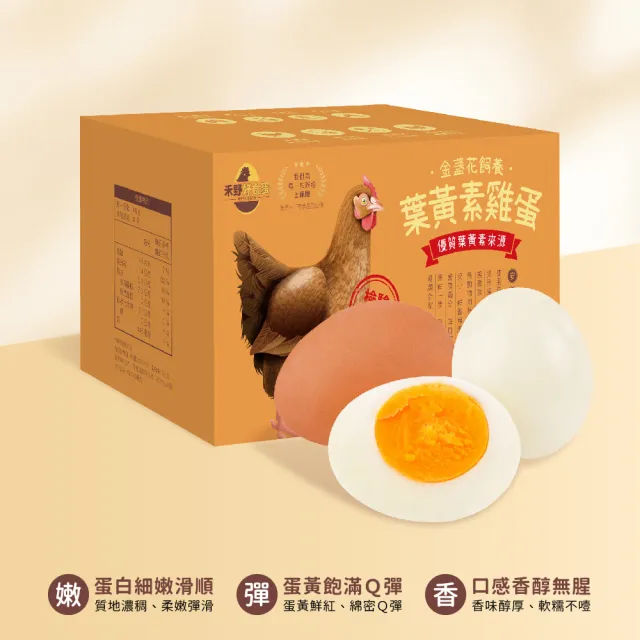 【禾野好食蛋】台灣金盞花飼養葉黃素雞蛋（紅蛋）-30枚x1箱（1800g±5%/箱）(安心蛋_常溫配送_葉黃素雞蛋)