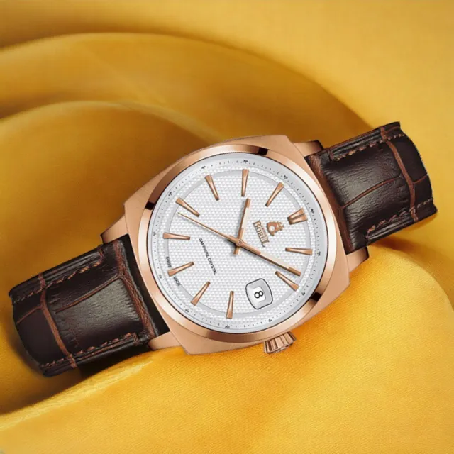 【E.BOREL 依波路】復古系列 外方內圓 女錶 手錶 玫瑰金色(LGR901S-4529BR)