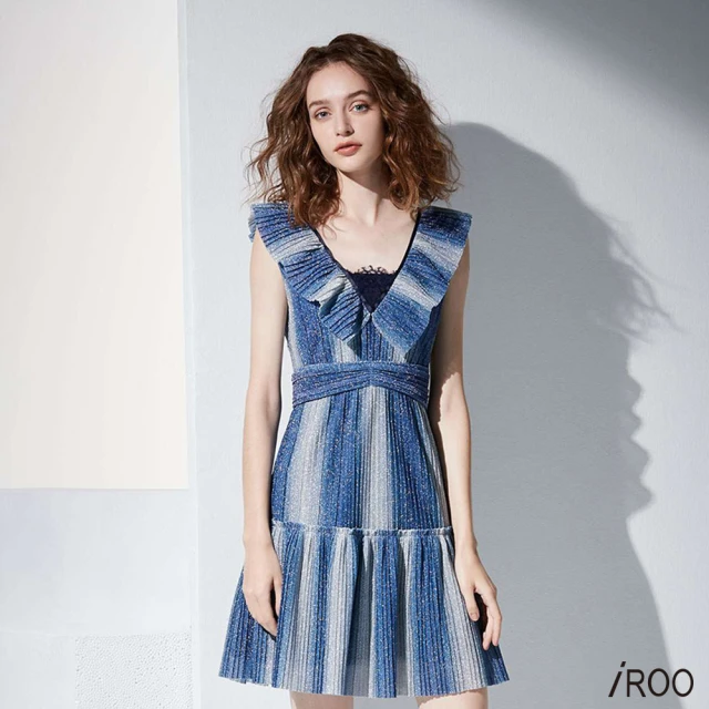 iROOiROO 刷色漸層華麗設計無袖洋裝