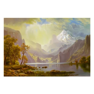 【御畫房】天山湖畔 國家一級畫師手繪油畫60×90cm(VF-86)