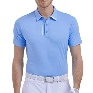【GoPlayer】男彈性透氣短袖上衣-淡藍.紅.寶藍(高爾夫短袖T恤球衫 Polo運動排汗速乾Golf球衣)