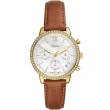 【FOSSIL】Neutra  珍珠母貝 棕色皮革手錶 女錶  禮物(ES5278)