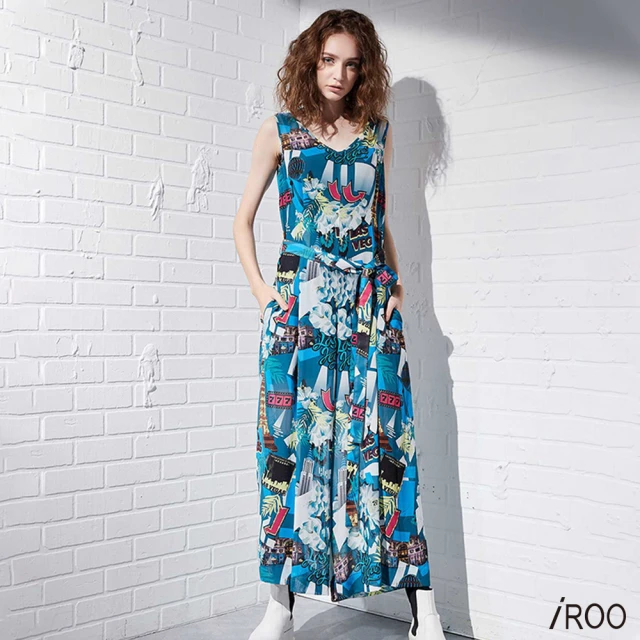 iROOiROO 圖騰流行時尚無袖洋裝
