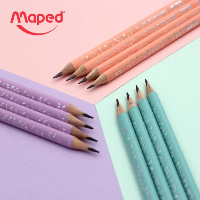 【Maped】櫻花學園系列-三角鉛筆附橡擦HB/12入(學齡前鉛筆 三角筆)
