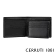 【Cerruti 1881】限量2折 義大利頂級小牛皮12卡短夾皮夾 CEPU05536M 全新專櫃展示品(黑色 贈原廠送禮提袋)