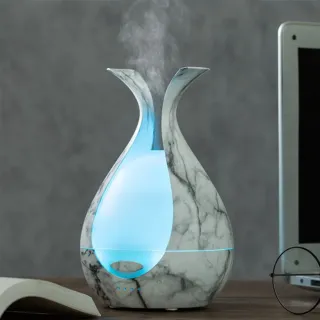 【MG瑪格諾莉雅】超音波霧化大理石紋彩虹變色(精油水氧機 加濕器)