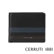 【Cerruti 1881】限量2折 義大利頂級小牛皮8卡短夾皮夾 CEPU05695M 全新專櫃展示品(黑色 贈原廠送禮提袋)
