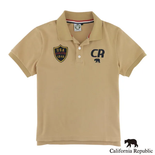 【California Republic】簡約品牌小熊手袖C標POLO衫(男版)