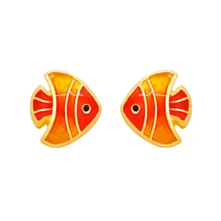 【金合城】熱帶魚黃金耳環 2ESG020(金重約0.67錢)