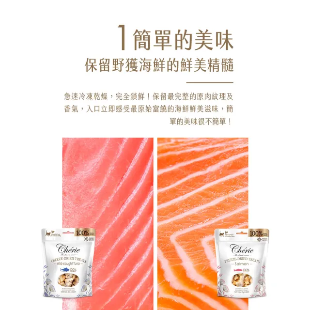 【Cherie 法麗】100%原肉凍乾系列｜兩種口味｜25-30g｜8入/盒(狗貓零食 鮮肉零食 凍乾)