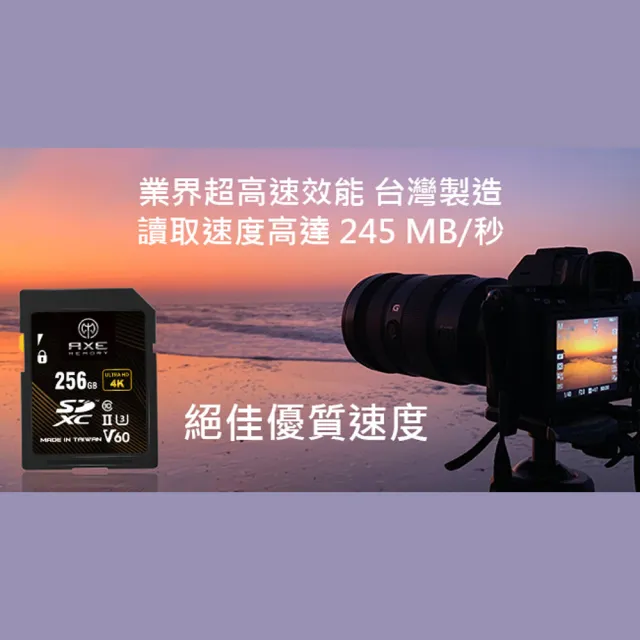【AXE MEMORY】專業級SDXC 1TB V60 UHS-II 防水防震防X射線 記憶卡 U3 4K(台灣製造 耐高低溫)