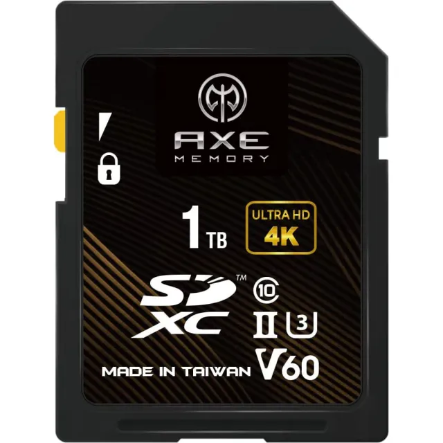 【AXE MEMORY】專業級SDXC 1TB V60 UHS-II 防水防震防X射線 記憶卡 U3 4K(台灣製造 耐高低溫)