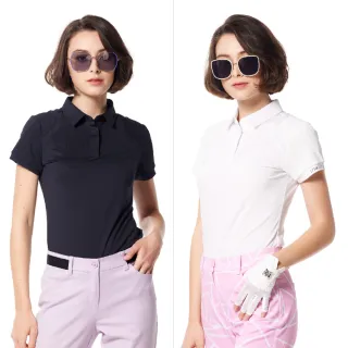 【Lynx Golf】女款合身版日本進口素材抗菌除臭機能後背LOGO立體凸印設計短袖POLO衫/高爾夫球衫(二色)