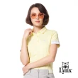 【Lynx Golf】女款合身版吸排機能優美緹花工藝袖口剪接羅紋造型山貓膠標短袖POLO衫/高爾夫球衫(二色)