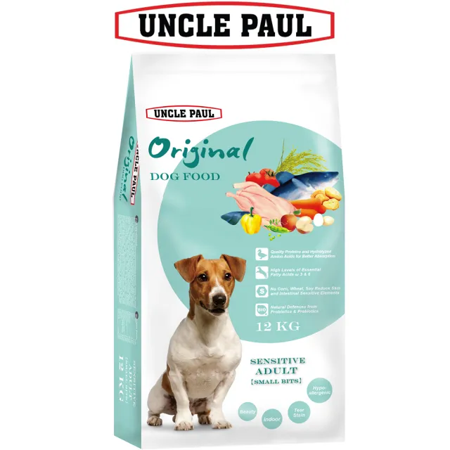 【UNCLE PAUL】2包超值組 保羅叔叔狗食 12kg 低敏成犬-小顆粒(成犬 老犬 熟齡犬 狗飼料 寵物飼料)