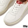 【FitFlop】RALLY 金屬後跟皮革拼接休閒鞋-女(都會白/金屬紅)