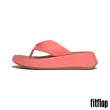 【FitFlop】F-MODE 皮革扭紋厚底夾脚涼鞋-女(玫瑰珊瑚色)