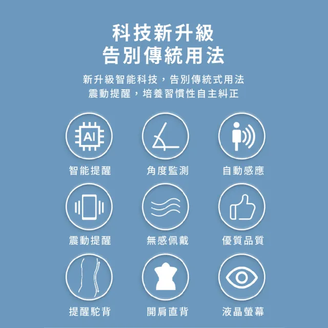 掛式防駝背震動提醒器(護肩 坐姿儀 矯姿神器 坐姿調正 脊椎側彎)