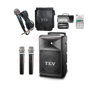 【TEV】TA-780D 配2手握式無線麥克風(10吋 300W 旗艦型 移動式無線擴音喇叭 藍芽/USB/SD/CD)