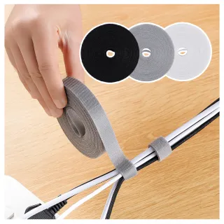 【線材整理】魔術貼可撕式魔鬼氈理線帶-3入(傳輸線 充電線  束線帶  綑綁帶 線材收納 線材固定 辦公室)