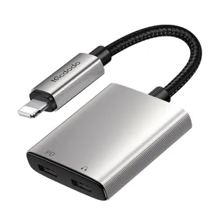 【Mcdodo 麥多多】二合一 雙Lightning轉接頭音頻轉接線 勁速(聽歌/iPhone充電/通話/線控/即插即用)