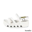 【bussola】Capri 簡約幾何流線輕量厚底涼鞋(白色)