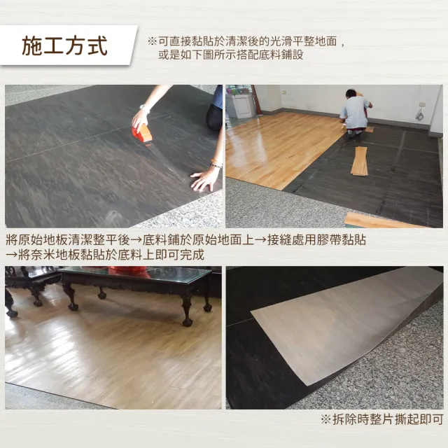 【凱堡】DIY奈米自黏地板（24片/一坪）(經SGS測試／奈米科技／防水／耐磨／防焰／防黴)