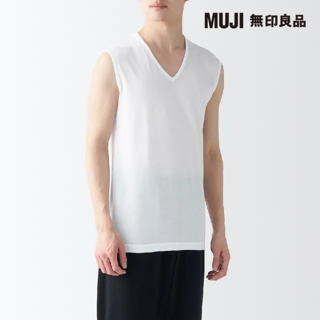 【MUJI 無印良品】男涼爽柔滑V領無袖T恤(共5色)