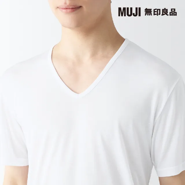 【MUJI 無印良品】男涼爽柔滑V領短袖T恤(共5色)