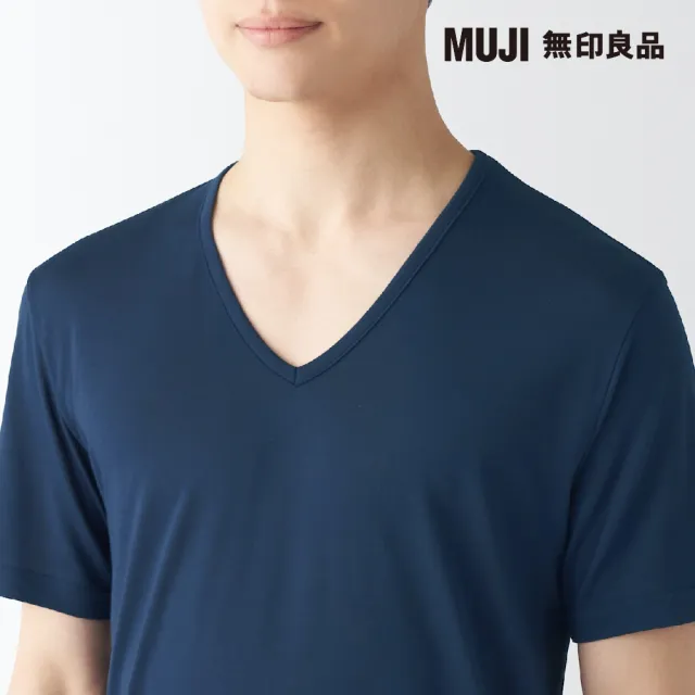 【MUJI 無印良品】男涼爽柔滑V領短袖T恤(共5色)