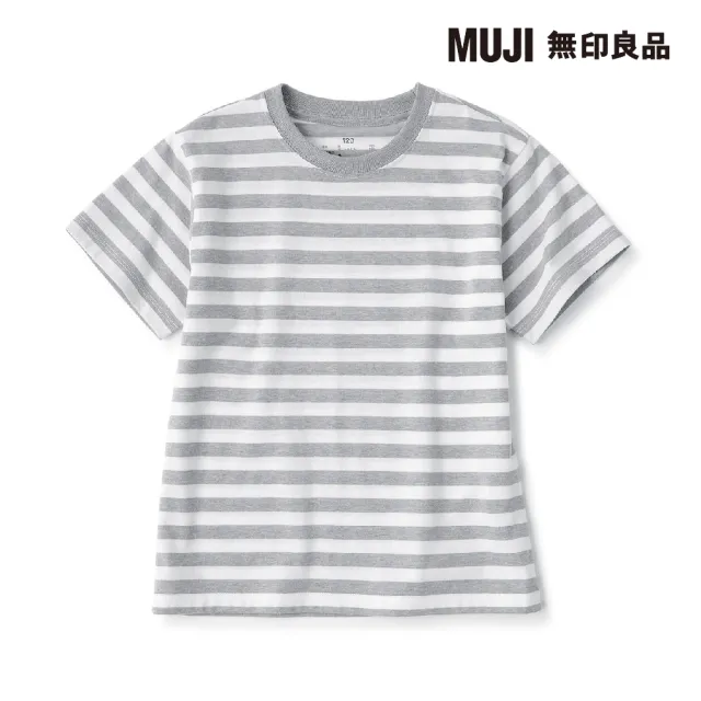 【MUJI 無印良品】兒童棉混聚酯纖維圓領短袖T恤(共9色)