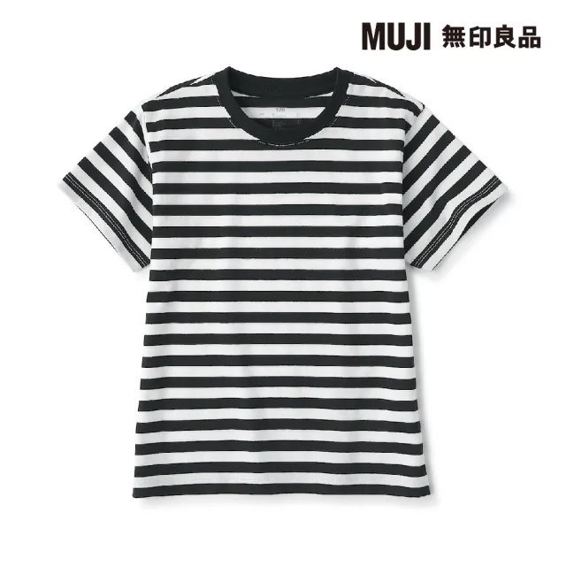 【MUJI 無印良品】兒童棉混聚酯纖維圓領短袖T恤(共9色)