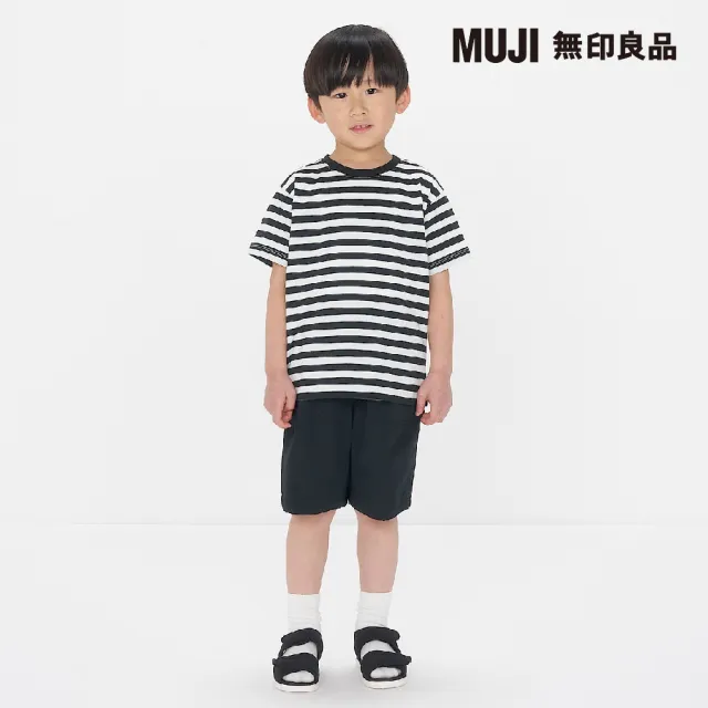 【MUJI 無印良品】兒童棉混聚酯纖維圓領短袖T恤(共9色)