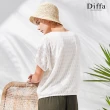 【Diffa】典雅異素材拚接連袖針織衫-女