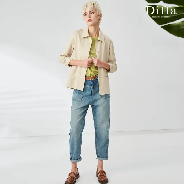 【Diffa】質感襯衫領設計上衣-女