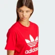【adidas 愛迪達】上衣 女款 短袖上衣 運動 三葉草 TREFOIL TEE 紅 IR9536(S2467)