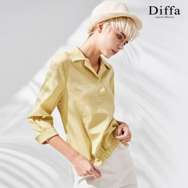 【Diffa】時尚美型襯衫領上衣-女