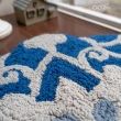 【日本TOMO】日本空運頂級高含棉藍色花磚吸水腳踏墊(療癒系/門口迎賓/浴室地墊/臥室地毯)