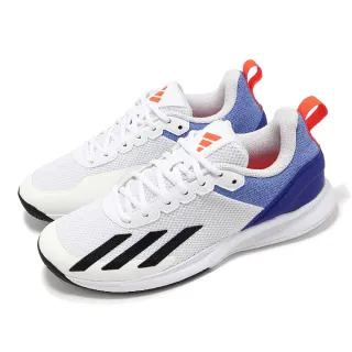 【adidas 愛迪達】網球鞋 Courtflash Speed 男鞋 白 藍 支撐 透氣 抓地 運動鞋 愛迪達(HQ8481)