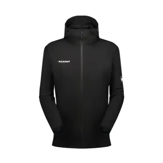 【Mammut 長毛象】GRANITE SO Hooded Jacket AF Men 防潑水軟殼連帽外套 黑色/白色 男款 #1011-00322