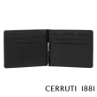 【Cerruti 1881】限量2折 義大利頂級小牛皮6卡式附鈔票夾短夾皮夾 5429M 全新專櫃展示品(黑色 贈送禮提袋)