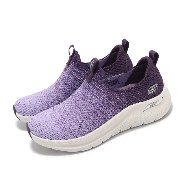 SKECHERS 休閒鞋 Arch Fit 2.0 女鞋 紫 白 緩震 支撐 輕量 無鞋帶 健走鞋(150055-PUR)