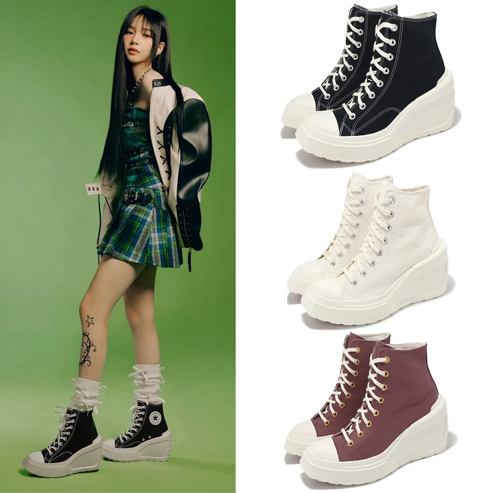 【CONVERSE】休閒鞋 Chuck 70 De Luxe Wedge HI 女鞋 厚底 高跟 1970 帆布 單一價(A07202C)