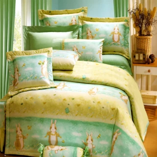 【Prawear】精梳棉卡通六件式兩用被床罩組綠野魅力(雙人)