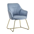 【AT HOME】藍色科技布質鐵藝休閒椅/餐椅  現代新設計(哈佛)