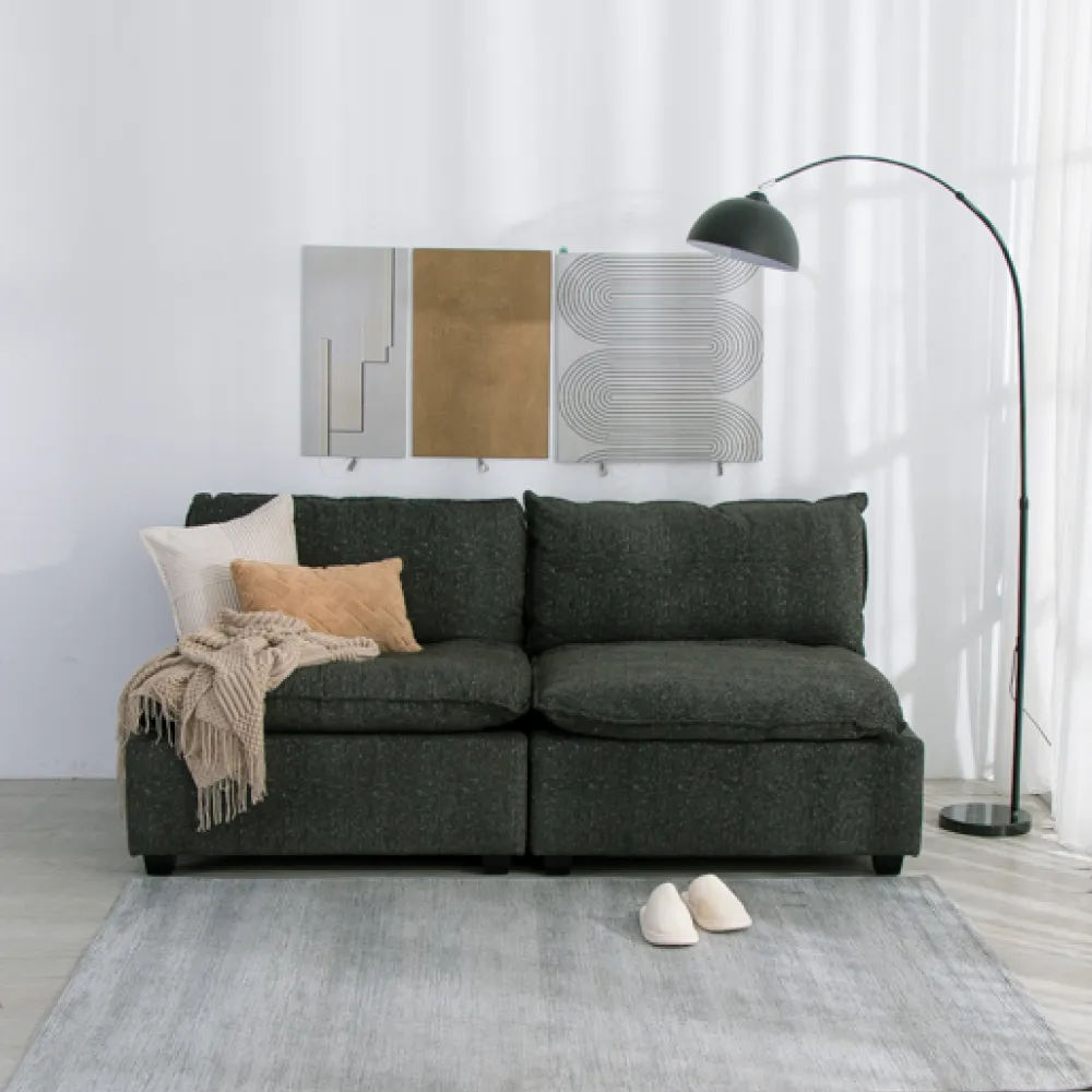 【IDEA】雲端蓬鬆舒適編織雙人沙發/布沙發椅(自由組合/可拆卸)